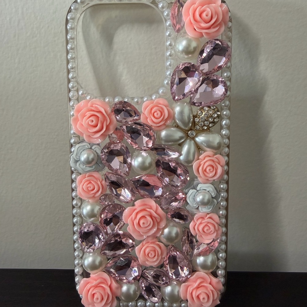 iPhone 14 Pro Floral Gemstone Phone Case
